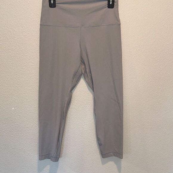 Lululemon Align Ribbed High-Rise‎ Crop 23" in Rhino Grey Sz 10 - Picture 1 of 8